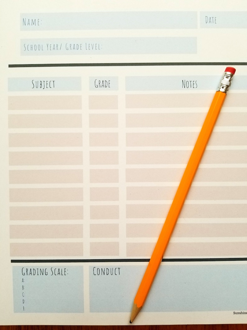 Grade Card Backgr Homeschool Report Card Homeschool Grade Card Homeschool Supplies ...