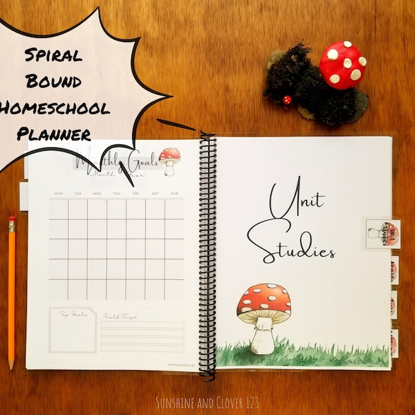 Spiral Bound Homeschool Planner, Preprinted and Assembled Homeschool Organizer, Weekly and Monthly Homeschool Scheduler and More