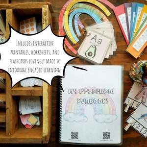 Preschool Curriculum, Homeschool Preschool Printables, Montessori Activities, Alphabet, Numbers, Flash Cards,  PreK Worksheets, Days of Week