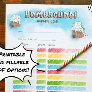 Boletín de calificaciones para estudiantes que estudian en casa Boletín de calificaciones para estudiantes que estudian en casa Hoja de calificaciones para completar Informe de progreso académico Útiles escolares Boletín de calificaciones para estudiantes que estudian en casa