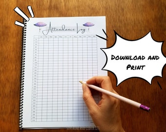 Attendance Log Mushroom Printable Attendance Record PDF Attendance Log for Homeschool Digital Attendance Tracker Homeschool Printable