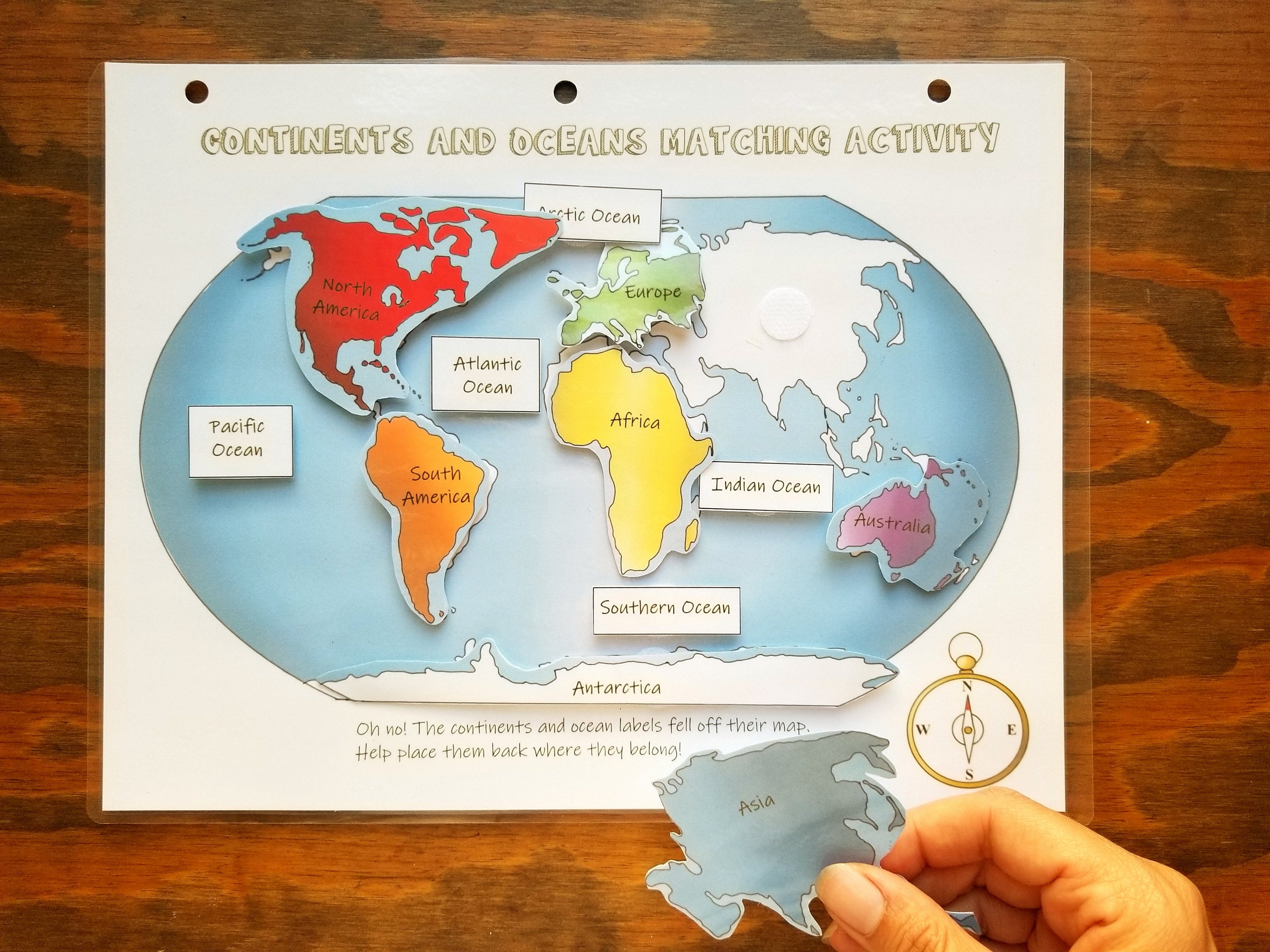 Continents and Oceans Unit Study World Map Printable World - Etsy