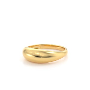 Yellow Gold High Dome High Polish Midi Stackable Ring Wedding Band Available in 10K 14K 18K SS925