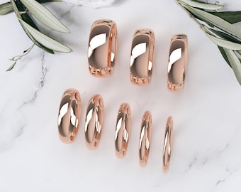 14K Rose Gold Wedding Band, Comfort Fit Dome Ring 1.5mm–7mm, Solid Gold Wedding Ring, Minimalist Gold Ring, Engraved Gift