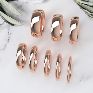 10K Rose Gold Wedding Band, Comfort Fit Dome Ring 1.5mm–7mm, Solid Gold Wedding Ring, Minimalist Gold Ring, Pink Gold Band, Engraved Gift