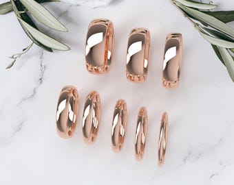 10K Rose Gold Wedding Band, Comfort Fit Dome Ring 1.5mm–7mm, Solid Gold Wedding Ring, Minimalist Gold Ring, Pink Gold Band, Engraved Gift