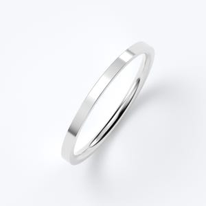 10K White Gold Wedding Band, Flat High Polish Ring 1.5mm–7mm, Comfort Fit Solid Gold Ring, Minimalist Wedding Ring, Engraved Gift 1.5 MM