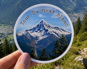 Tour Du Mont Blanc Sticker: Hiker Souvenir