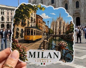 Milan Italy Travel Sticker I Duomo di Milano Vinyl Decal | Italian City Souvenir | 5x5cm