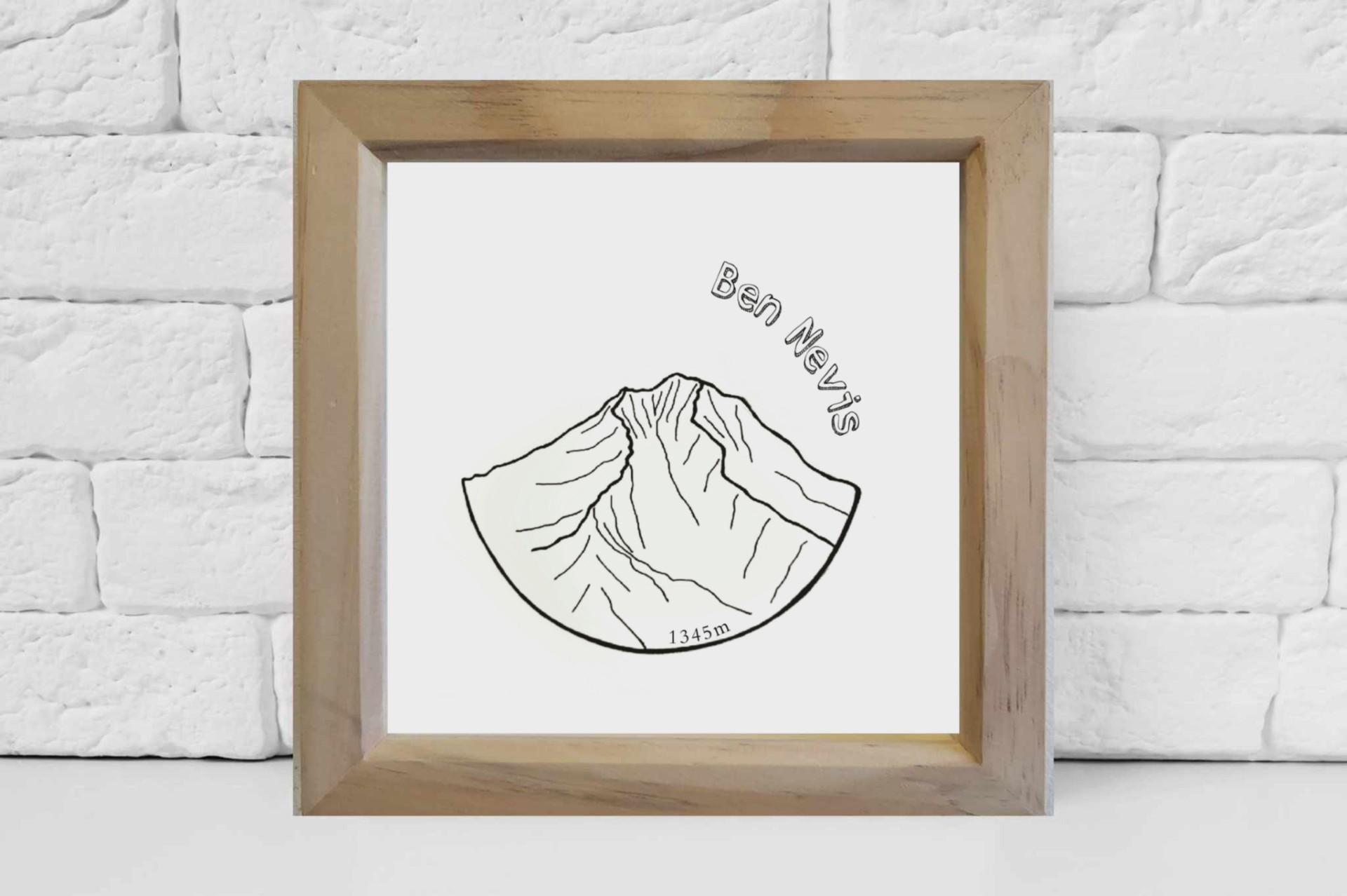 Ben Nevis Line Art Print: Minimalist Mountain Souvenir - Etsy