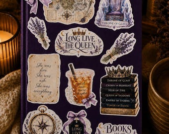 Sticker Pack Inspired by the Throne of Glass Series | Fantasy Book Vinyl Stickers | Kindle & Water Bottle Decals