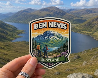 Ben Nevis Sticker: UK Mountain Hiking Souvenir