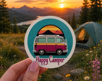 Campervan Sticker: Van Life Travel Decal (7x7 cm)