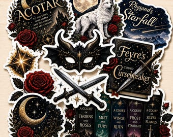 ACOTAR Sticker Pack | A Court of Thorns and Roses Fantasy Bookish Vinyl Stickers | Rhysand, Starfall, Book Lover Gift
