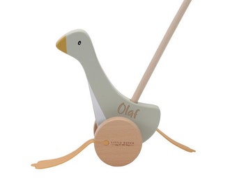 Wooden push toy "Little Goose" | Little Dutch - Personalized with name