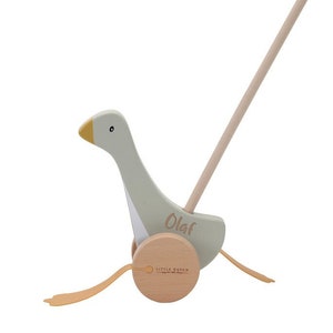 Wooden push toy "Little Goose" | Little Dutch - Personalized with name