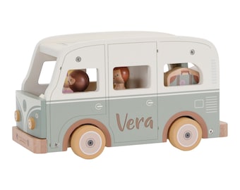 Retro Van Camper mit Spielfiguren | Little Dutch - Mit Namen personalisiert