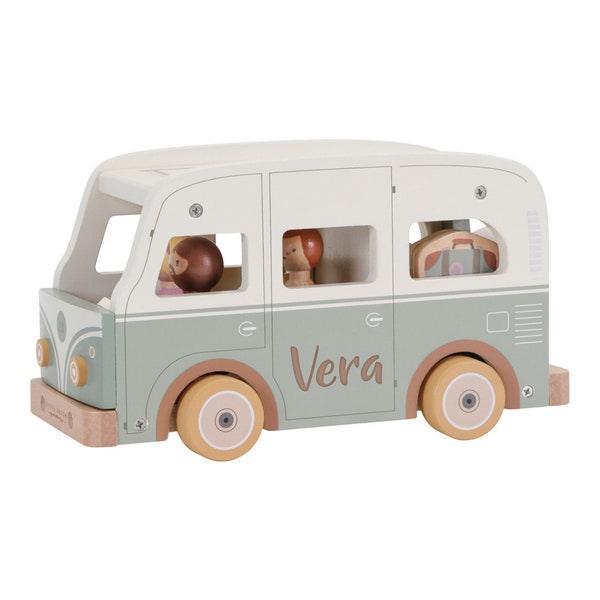 Retro Van Camper mit Spielfiguren | Little Dutch - Mit Namen personalisiert
