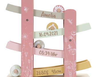 Marble Run Wood Pink Wild Flowers | Little Dutch - gift with dates