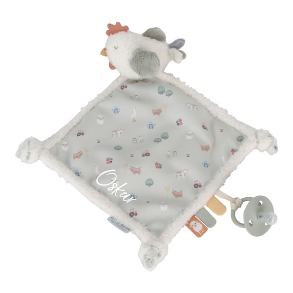 Kuscheltuch Huhn Little Farm | Little Dutch personalisiert mit Name