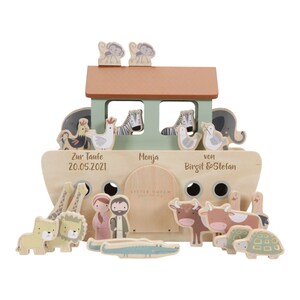 For the baptism Noah's Ark wood Little Dutch with laser engraving image 2