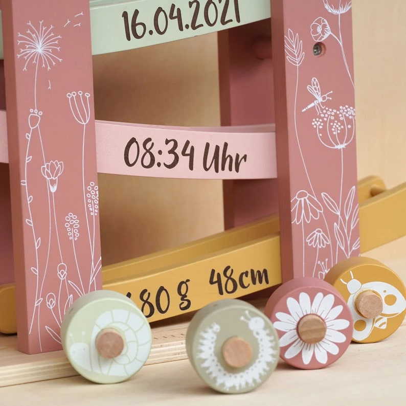 Kugelbahn Holz Pink Wild Flowers Little Dutch Geschenk mit Daten Bild 6