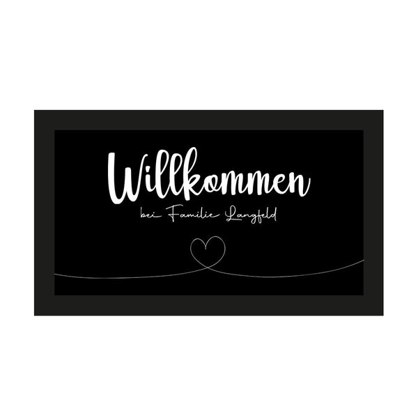 Fußmatte S - Willkommen | Schmatzepuffer - Mit Familiennamen personalisiert