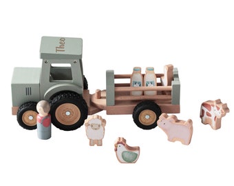 Tractor with trailer Little Farm | Little Dutch personalized with name
