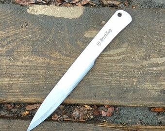 Cuchillo arrojadizo "Vyatich mini" hoja inicial para principiantes Acero al carbono 9,8in 250g Equilibrado perfecto Hecho a mano SKANF Sin giro