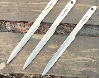 Beginner&#39;s Garfish Throwing Knife Set: 3 Blades, 30cm/11.8 inches, 225g Each, by Yuri Fedin