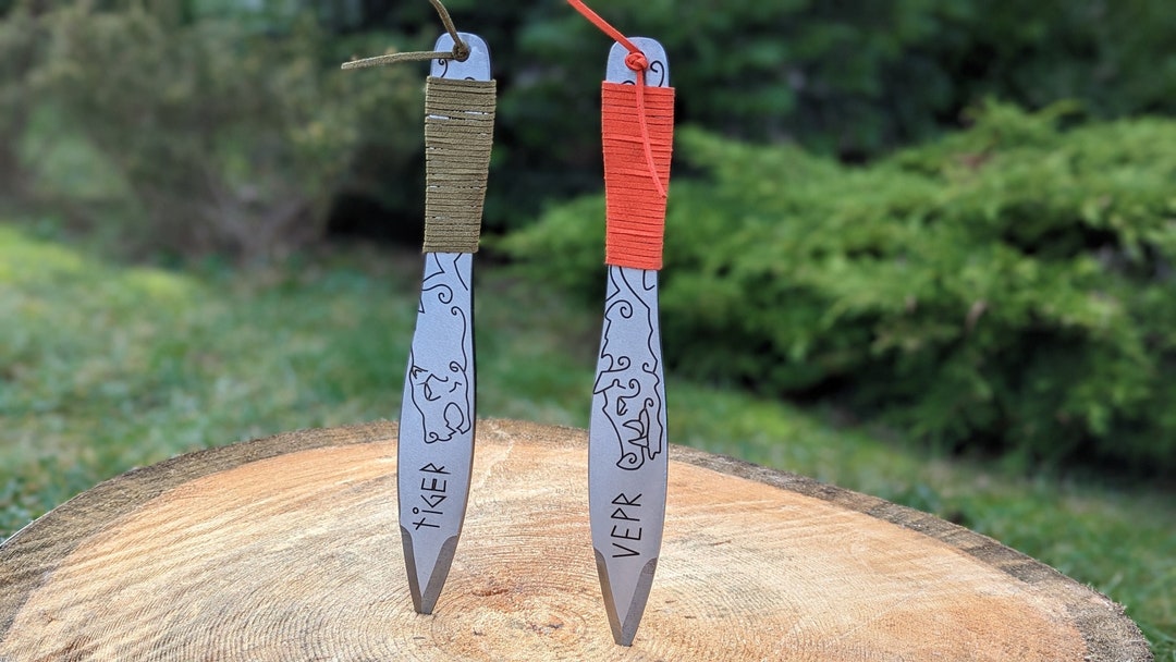 Set of Three Throwing Knives leaf 12in. 13oz. for Accuracy Throwing Etsy