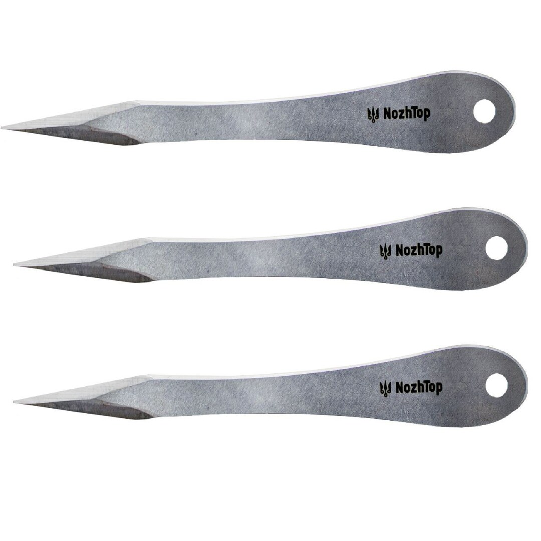 Set of Three No Spin Throwing Knives stylos Spring Steel Handmade Etsy