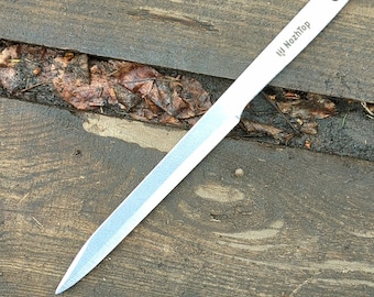Cuchillo arrojadizo &quot;Garfish&quot; de 30 cm/11.811 pulgadas, y pesa 225g en acero de carbono para resorte, equilibrado a mano.