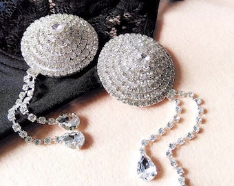 Nipple Jewelries for The Bride,Nipple Pastries Non Piercing,Non Pierced Rhinestone Nipple Jewelries,Nipple Stickers,Maid of Honor Gifts