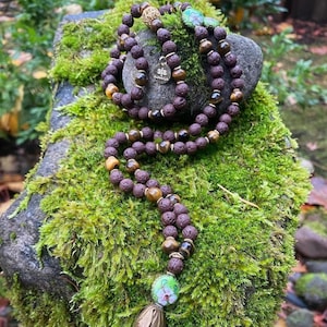 Lava rock and tiger eye 108 bead mala Handmade with love One of a kind Unique only one made! Chakra, body and soul