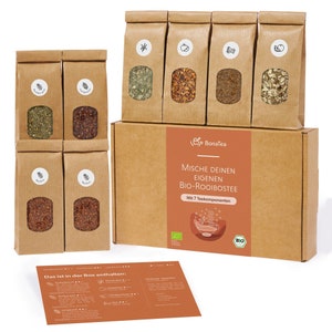 Rooibos Tee Selber Mischen Set mit 7 leckeren BIO Teesorten DIY Tee Geschenkset Tee Geschenkbox Mama BonaTea Tee Geschenk Teeliebhaber Bild 1