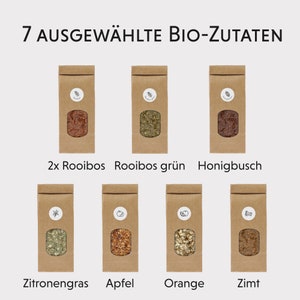 Rooibos Tee Selber Mischen Set mit 7 leckeren BIO Teesorten DIY Tee Geschenkset Tee Geschenkbox Mama BonaTea Tee Geschenk Teeliebhaber Bild 3