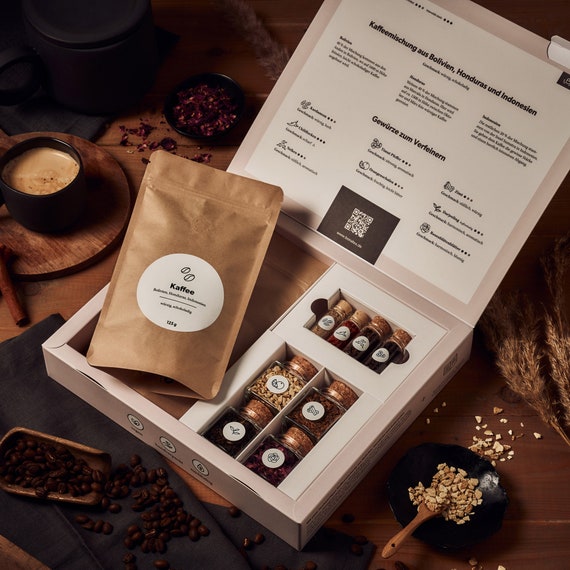 Coffee Gift Set DIY | High-quality coffee with 8 spices for refining | Mix your own coffee spice | Coffee Set | Coffee Gift