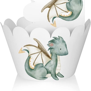 Dragon Cupcake Wrappers for Theme Birthday | Baby Shower Party Supplies and Decorations