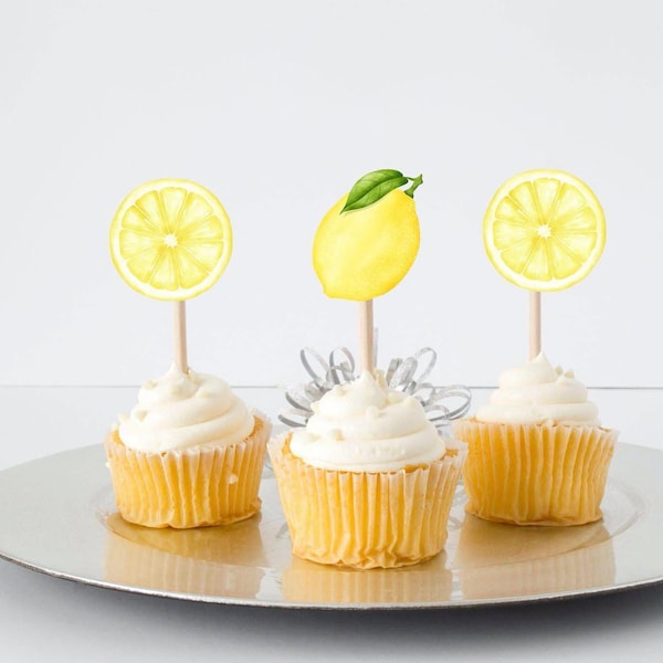 Lemon Cupcake Topper Etsy