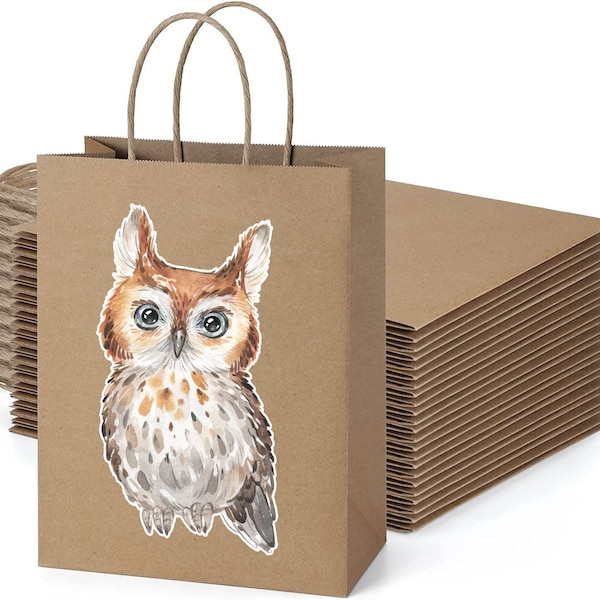 6 Pcs Owl Woodland Animals Party Favor Bags | Forest Animals Birthday Party Supplies | Owls Animals Birthday Decorations Favors