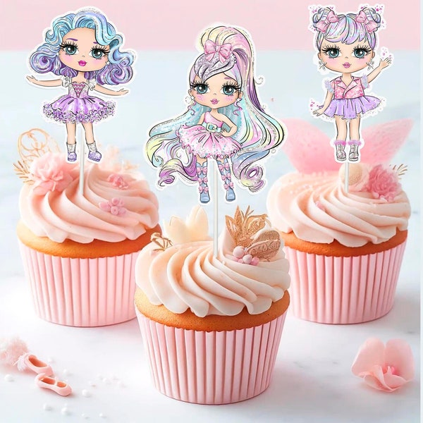 10 Pcs Dolls Cupcake Toppers - Adorable Doll Decorations for Doll Enthusiasts!