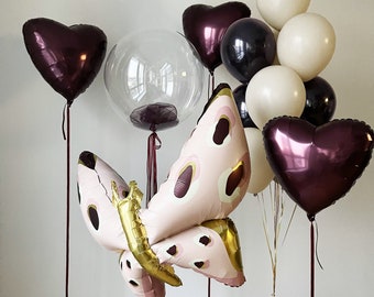 Butterfly & Heart Balloon Set  | Enchanting Decor for Parties and Celebrations