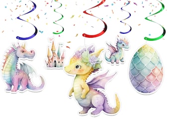 10 Pcs Enchanted Dragon Streamers for Girls - Magical Party Decor