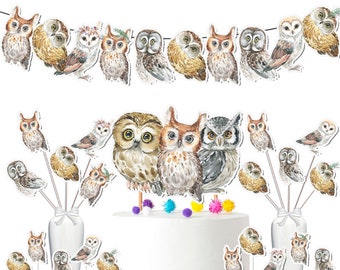 Enchanting Owl Party Decor Set - Whimsical Fun for Birthdays & Baby Showers