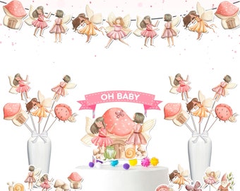 Enchanting Fairy Pastel Baby Shower Party Decorations Set - Magical and Whimsical Theme for a Perfect Celebration!
