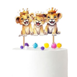 Lion Cake Topper for Baby Shower and Birthday - Roaring Jungle Theme Decor