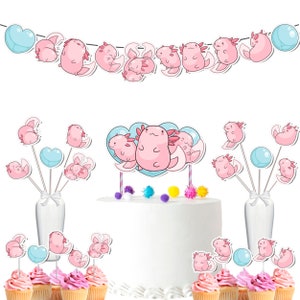 Axolotl Party Decor Set - Unique Aquatic Celebration for Birthdays & Baby Showers