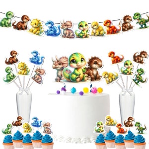 Dino Set Party Decorations - Perfect for Dinosaur-Themed Birthdays & Baby Showers