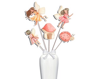 5 Pcs Large Fairy Centerpieces for Kids | Garden Baby Shower , 1st Birthday Fairies Party Supplies | Fairies Table Decorations